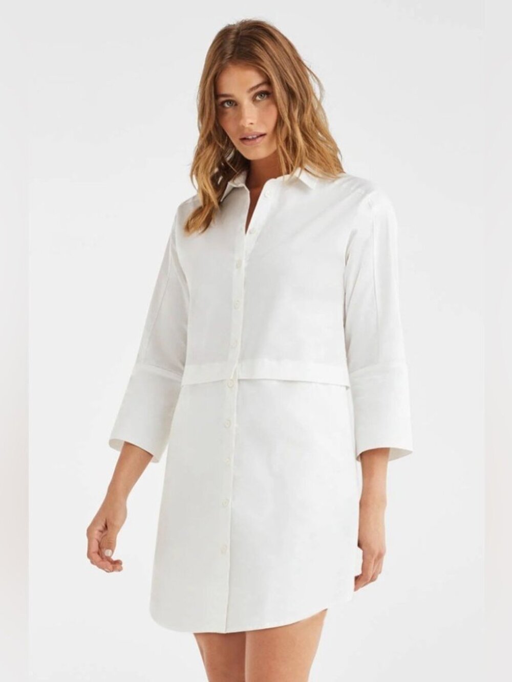 VETTA Convertible Shirt/Dress, White, Size S - Rare Find!